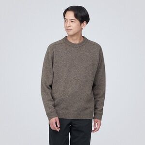 Muji Yak Wool Ribbed Sweater Taupe